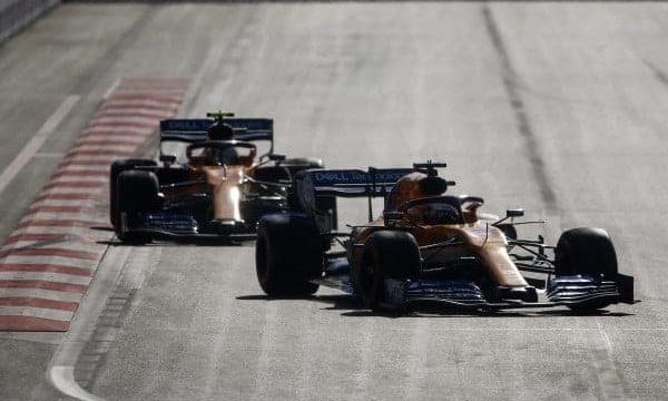 f1chronicle.com2019 Azerbaijan Grand Prix - Carlos Sainz leads Lando Norris