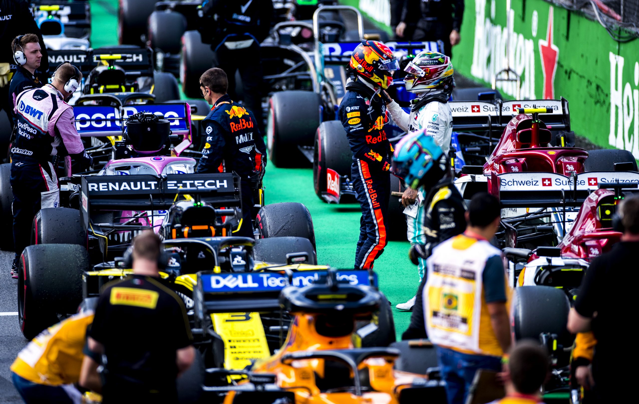 during the Brazilian Formula One Grand Prix at Autodromo Jose Carlos Pace on November 17, 2019 in Sao Paulo, Brazil. (Photograph by Vladimir Rys)