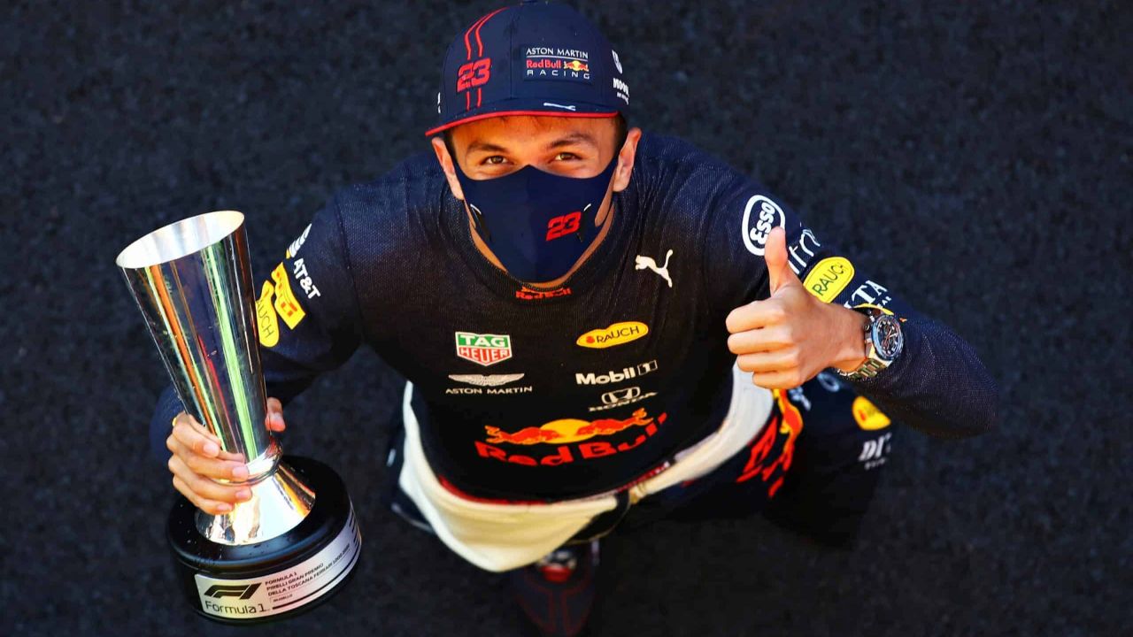 Alexander Albon claimed his maiden podium at the 2020 Tuscan Grand Prix