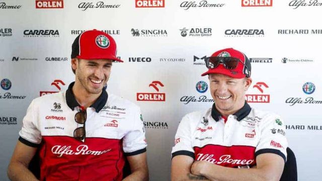 Antonio Giovinazzi and Kimi Räikkönen (image courtesy Alfa Romeo Racing ORLEN)