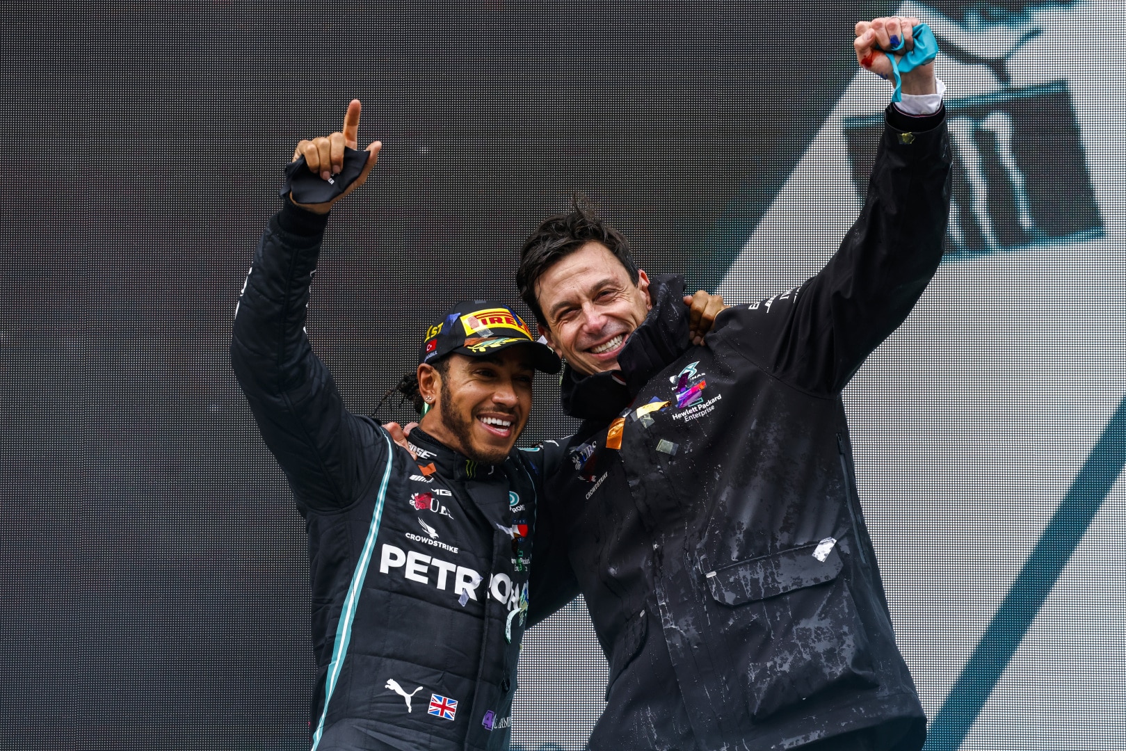 2020 Turkish Grand Prix, Sunday - Lewis Hamilton and Toto Wolff (image courtesy Mercedes-AMG Petronas)