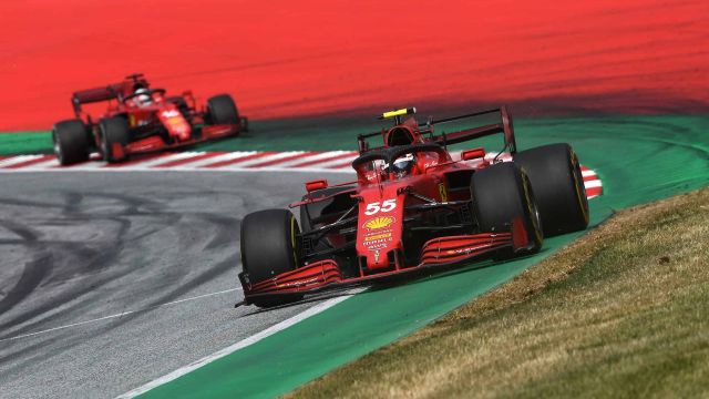 2021 Austrian Grand Prix, Sunday - Carlos Sainz & Charles Leclerc (image courtesy Ferrari press office)