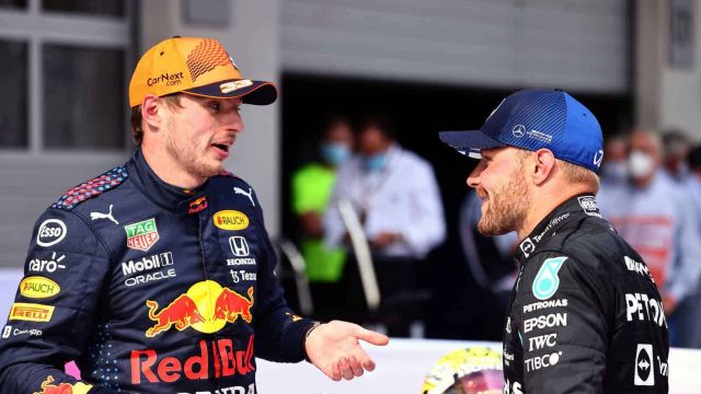 2021 Austrian Grand Prix, Sunday - Max Verstappen & Valtteri Bottas (image courtesy Mercedes-AMG Petronas)