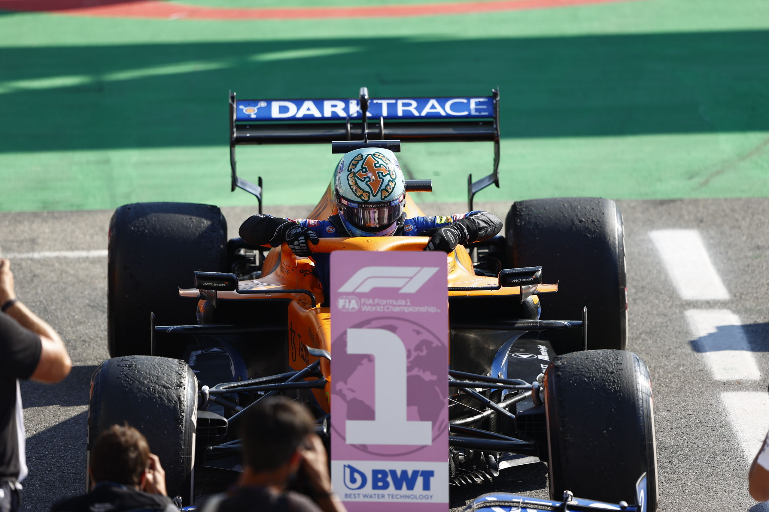 Daniel Ricciardo, Mclaren, 1st Position, Arrives In Parc Ferme