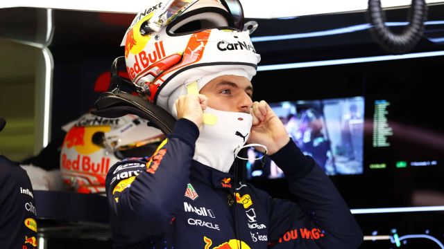 MONZA, ITALY - SEPTEMBER 10: Max Verstappen of Netherlands and Red Bull Racing prepares to drive in the garage during qualifying ahead of the F1 Grand Prix of Italy at Autodromo di Monza on September 10, 2021 in Monza, Italy. (image courtesy Red Bull Racing)