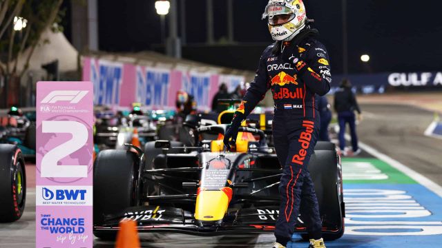 BAHRAIN, BAHRAIN - MARCH 19: Second place qualifier Max Verstappen of the Netherlands and Oracle Red Bull Racing walks from his car in parc ferme during qualifying ahead of the F1 Grand Prix of Bahrain at Bahrain International Circuit on March 19, 2022 in Bahrain, Bahrain. (Photo by Lars Baron/Getty Images) // Getty Images / Red Bull Content Pool // SI202203190342 // Usage for editorial use only //
