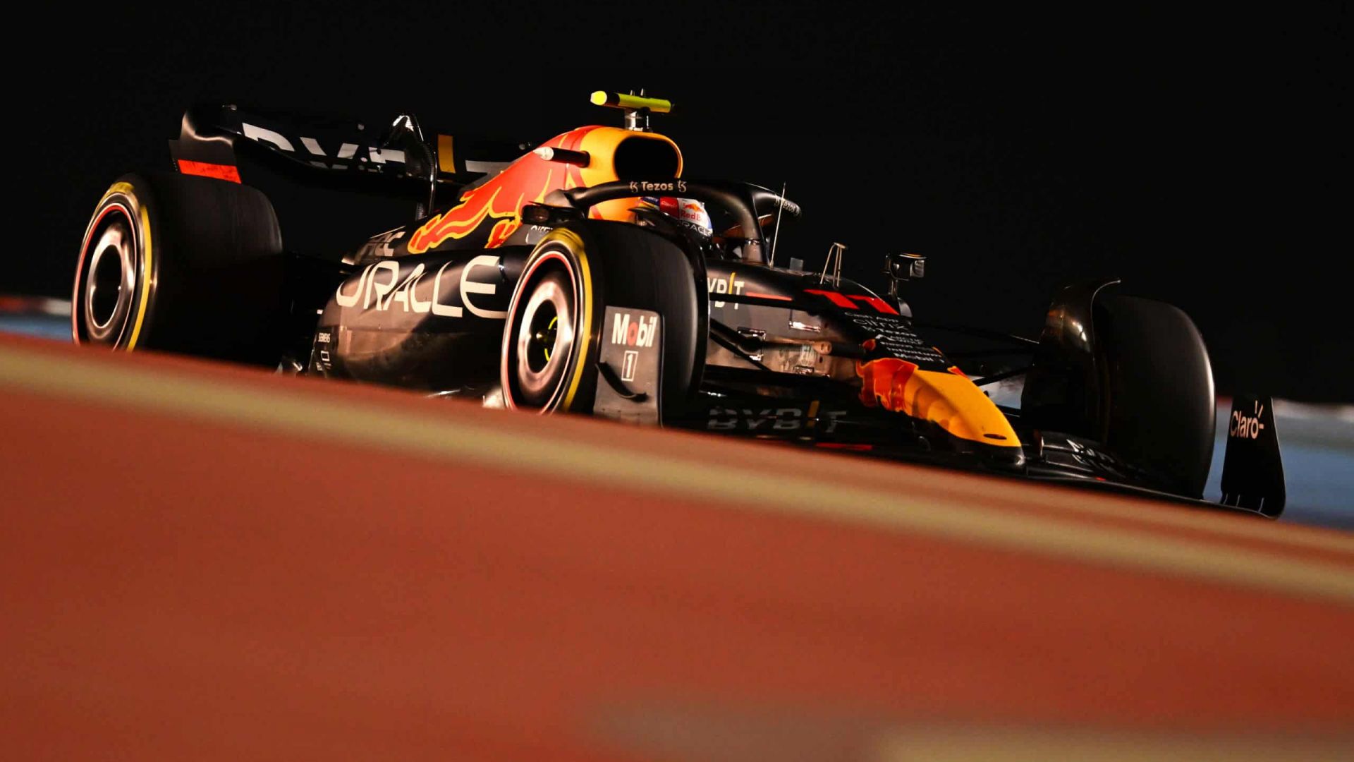 BAHRAIN, BAHRAIN - MARCH 20: Sergio Perez of Mexico driving the (11) Oracle Red Bull Racing RB18 during the F1 Grand Prix of Bahrain at Bahrain International Circuit on March 20, 2022 in Bahrain, Bahrain. (Photo by Clive Mason/Getty Images) // Getty Images / Red Bull Content Pool // SI202203200289 // Usage for editorial use only //