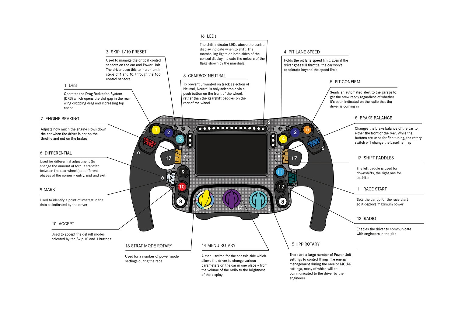 Formula 1 Steering Wheel Infographic