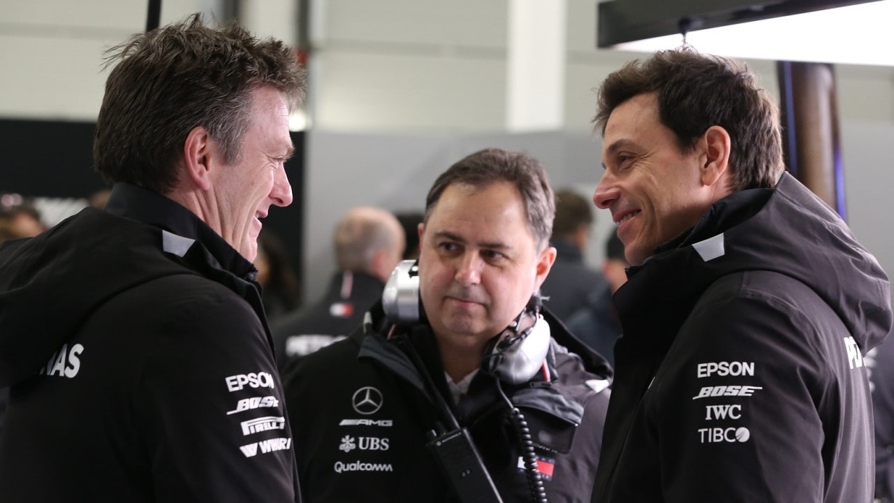 F1 W09 Eq Power+ Launch, Silverstone - James Allison and Toto Wolff