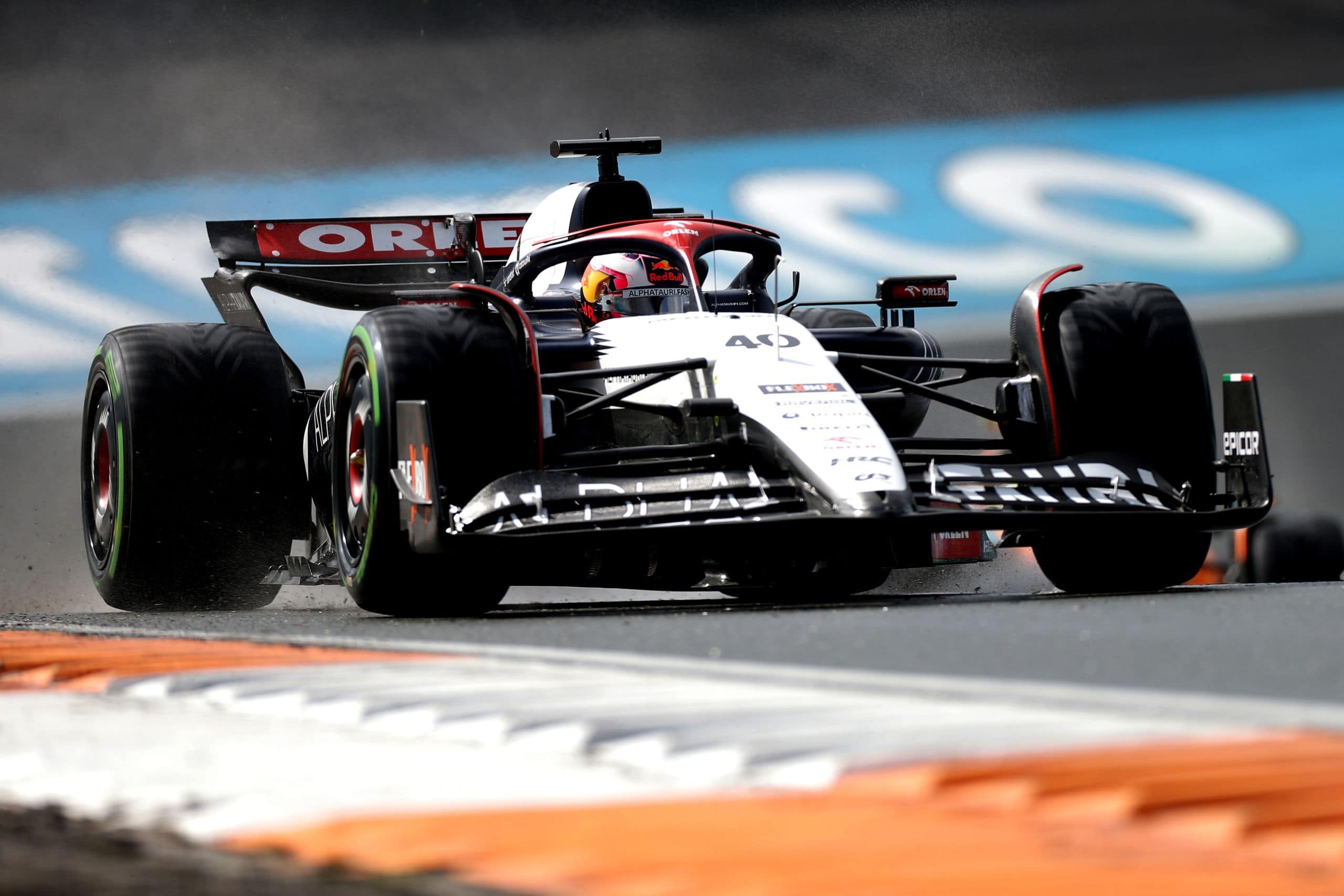 ZANDVOORT, NETHERLANDS - AUGUST 26: Liam Lawson of New Zealand driving the (40) Scuderia AlphaTauri AT04 on track during qualifying ahead of the F1 Grand Prix of The Netherlands at Circuit Zandvoort on August 26, 2023 in Zandvoort, Netherlands. (Photo by Peter Fox/Getty Images) // Getty Images / Red Bull Content Pool // SI202308260415 // Usage for editorial use only //