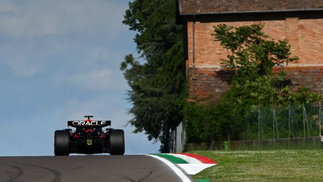 IMOLA, ITALY - MAY 17: Max Verstappen of the Netherlands driving the (1) Oracle Red Bull Racing RB20 on track during practice ahead of the F1 Grand Prix of Emilia-Romagna at Autodromo Enzo e Dino Ferrari Circuit on May 17, 2024 in Imola, Italy. (Photo by Rudy Carezzevoli/Getty Images) // Getty Images / Red Bull Content Pool // SI202405170810 // Usage for editorial use only //