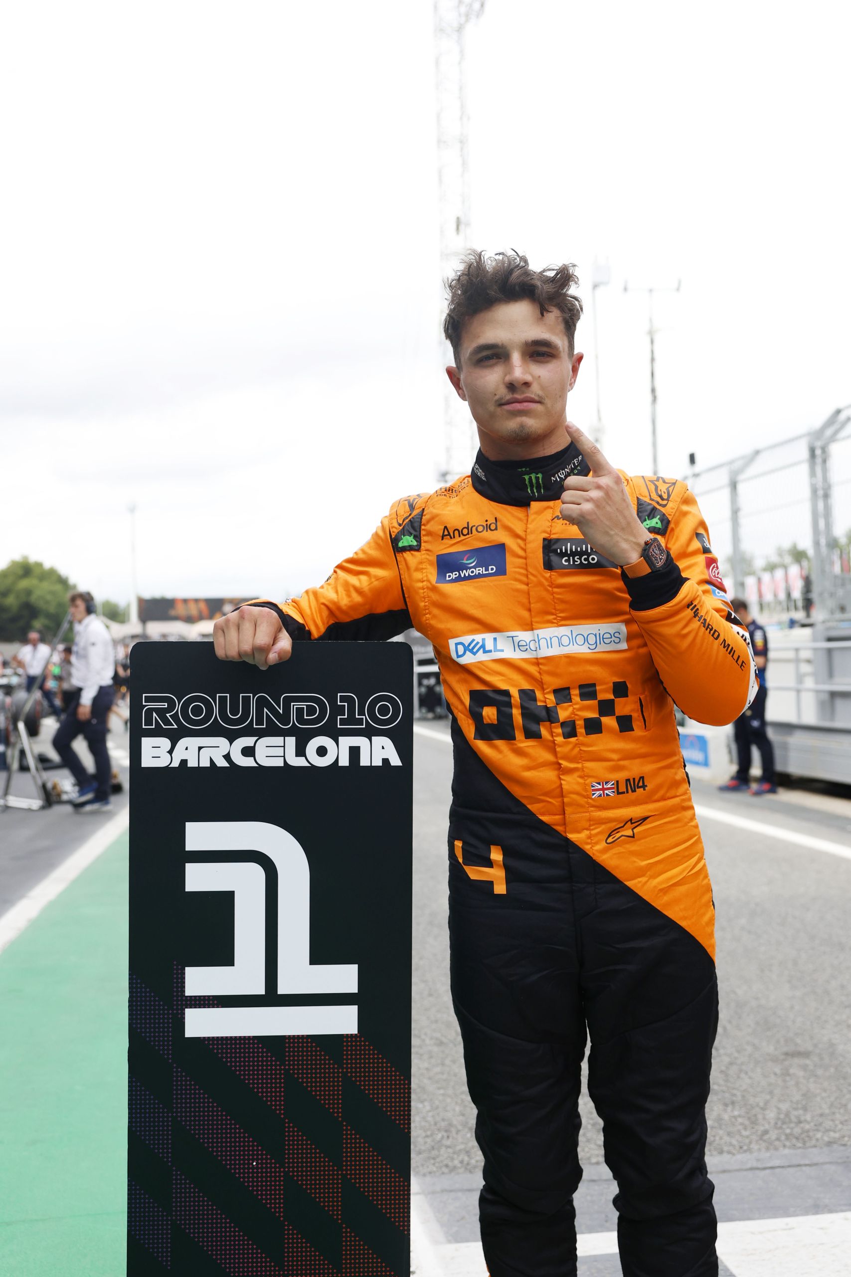 Pole Man Lando Norris, Mclaren F1 Team, Celebrates In Parc Ferme