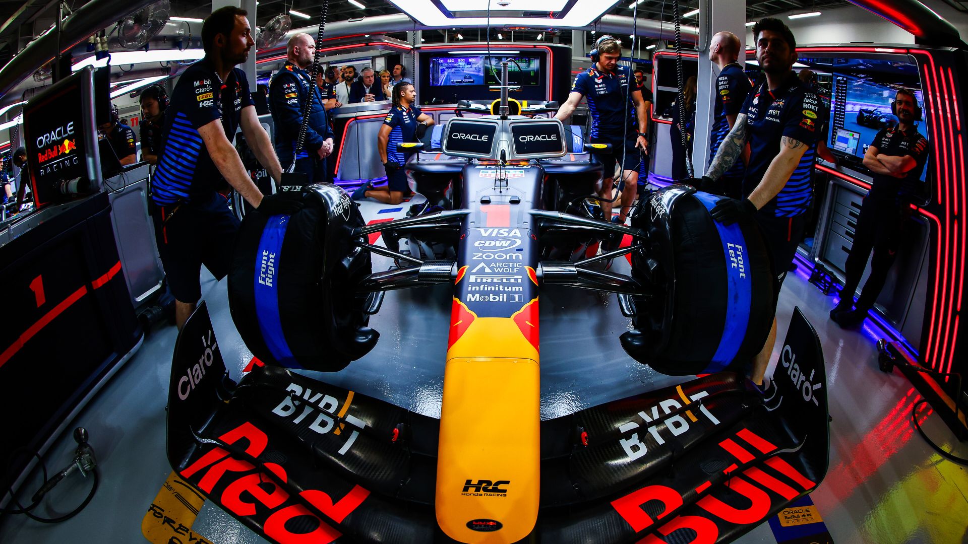 JEDDAH, SAUDI ARABIA - MARCH 08: Max Verstappen of the Netherlands and Oracle Red Bull Racing looks on in the garage during qualifying ahead of the F1 Grand Prix of Saudi Arabia at Jeddah Corniche Circuit on March 08, 2024 in Jeddah, Saudi Arabia. (Photo by Mark Thompson/Getty Images) // Getty Images / Red Bull Content Pool // SI202403080758 // Usage for editorial use only //