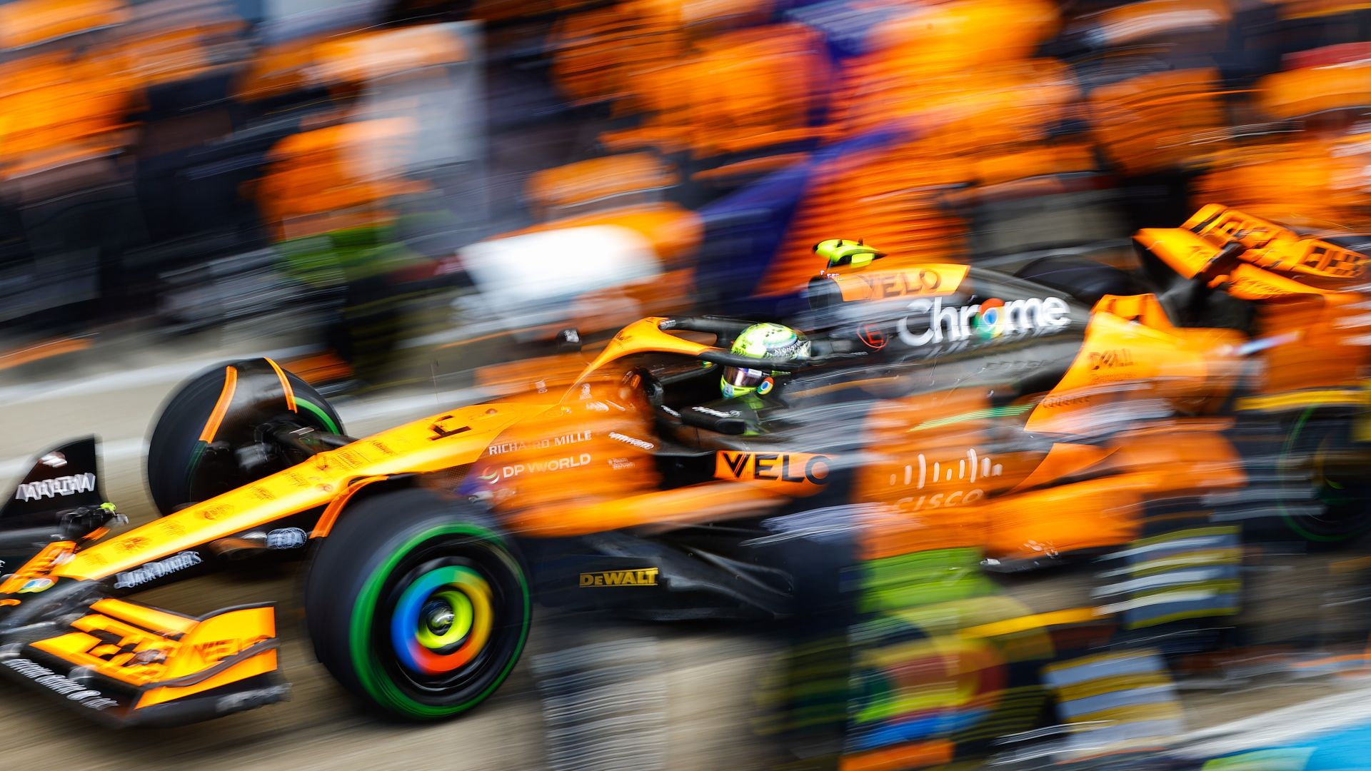 Lando Norris, Mclaren Mcl38, Makes A Pit Stop