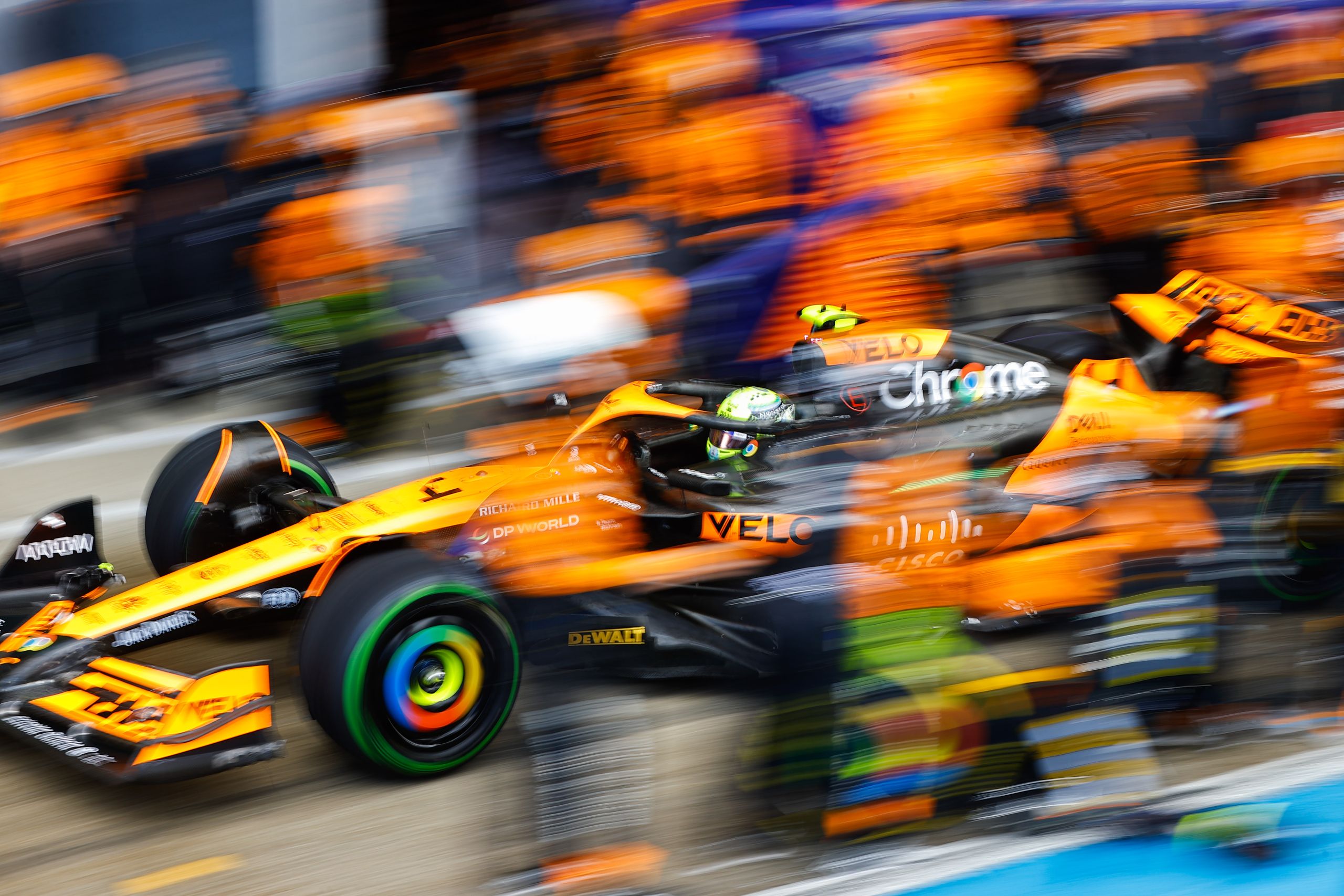 Lando Norris, Mclaren Mcl38, Makes A Pit Stop