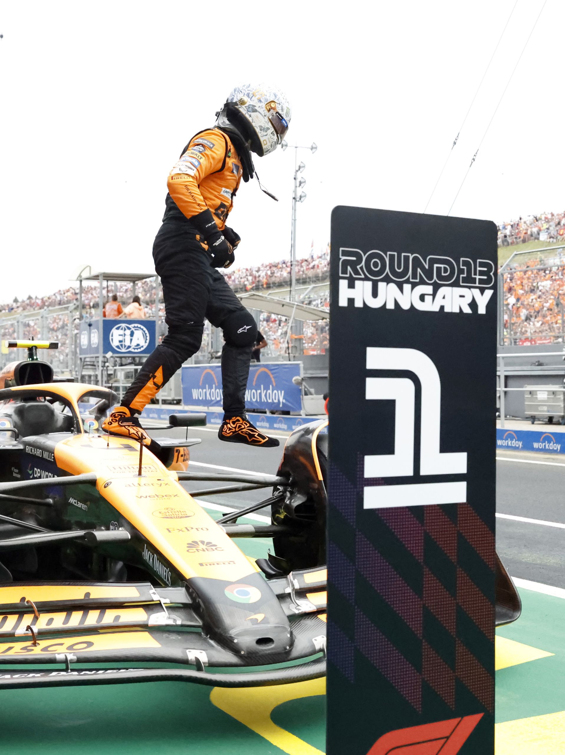 Pole Man Lando Norris, Mclaren F1 Team, Arrives In Parc Ferme