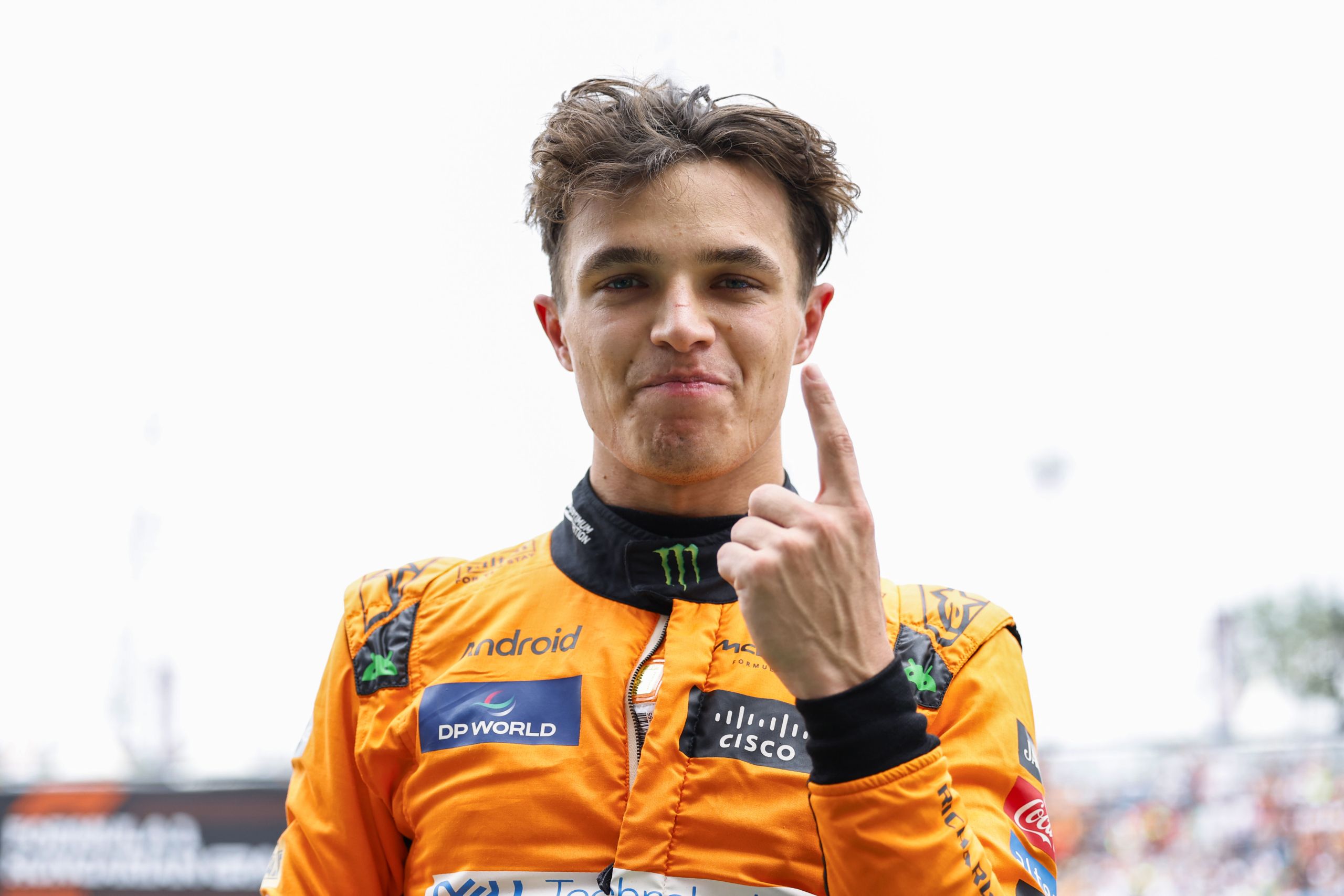 Pole Man Lando Norris, Mclaren F1 Team, Celebrates In Parc Ferme