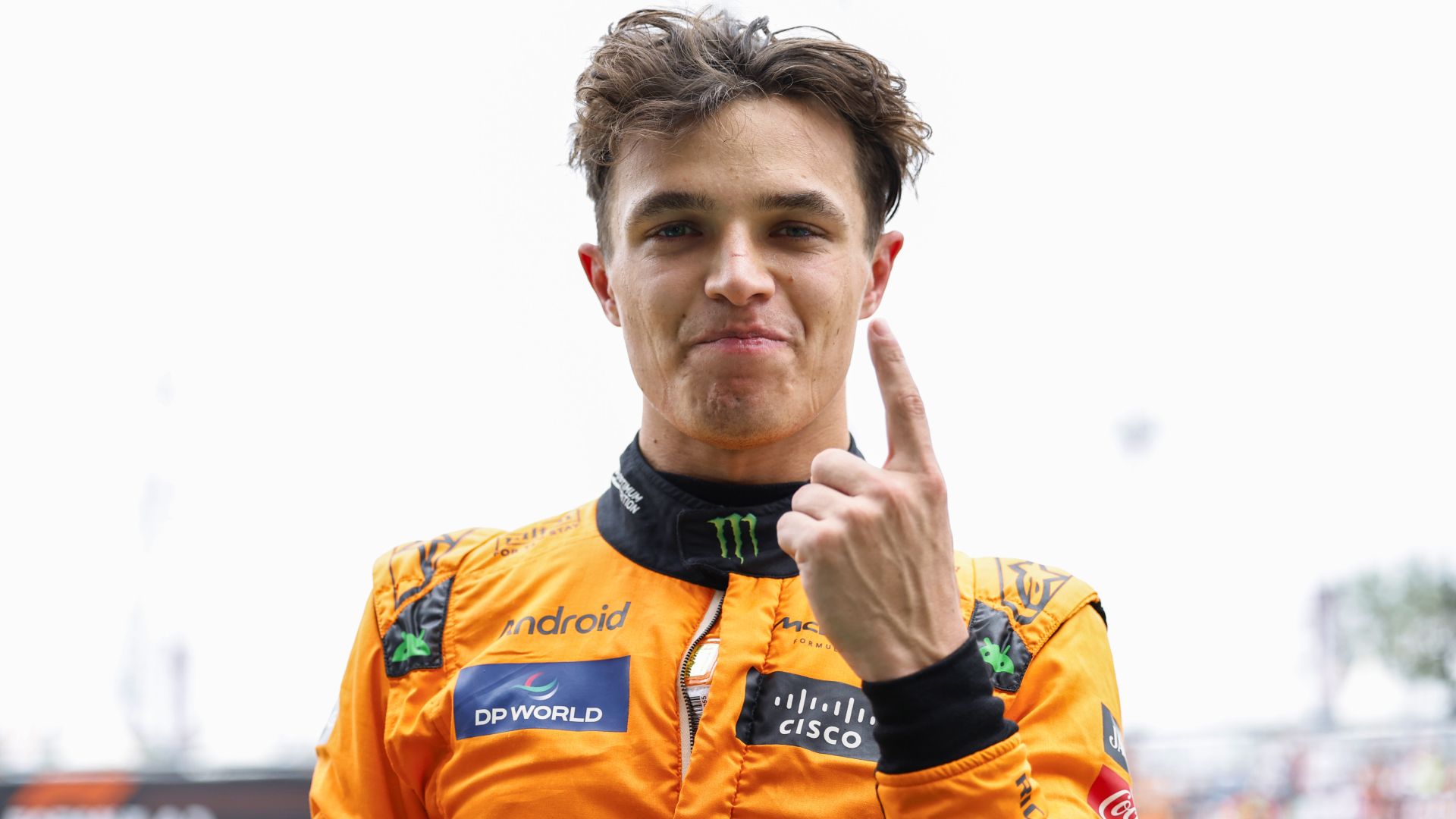 Pole Man Lando Norris, Mclaren F1 Team, Celebrates In Parc Ferme