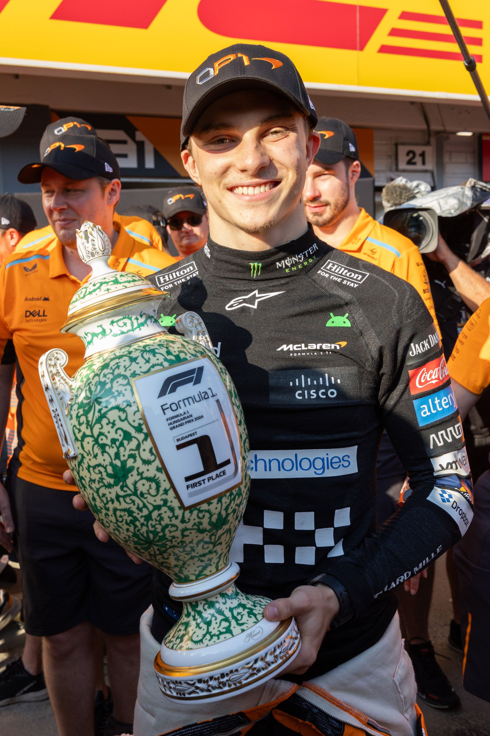 Oscar Piastri, Mclaren F1 Team, 1st Position, With His Trophy