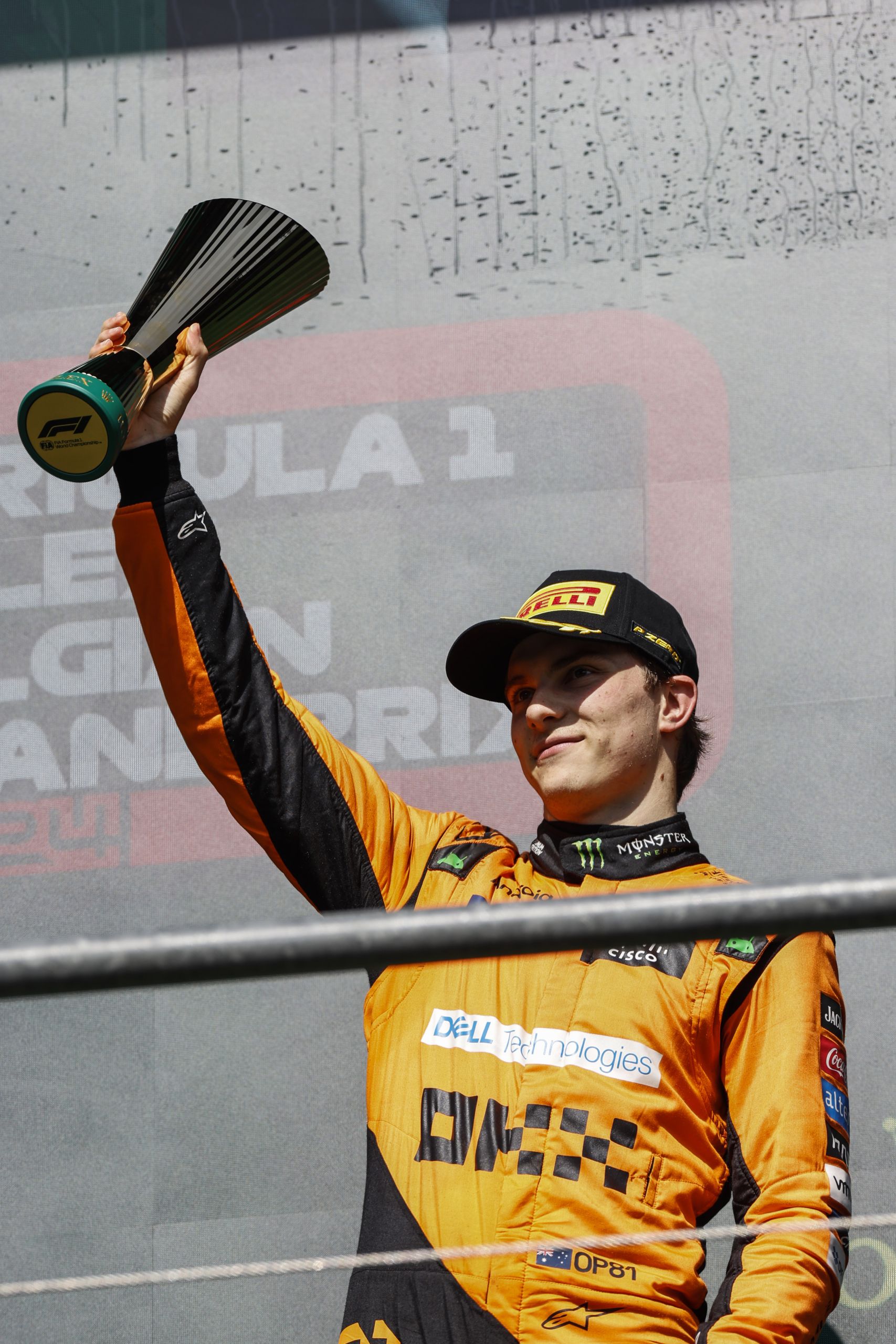 Oscar Piastri, Mclaren F1 Team, 3rd Position, With His Trophy