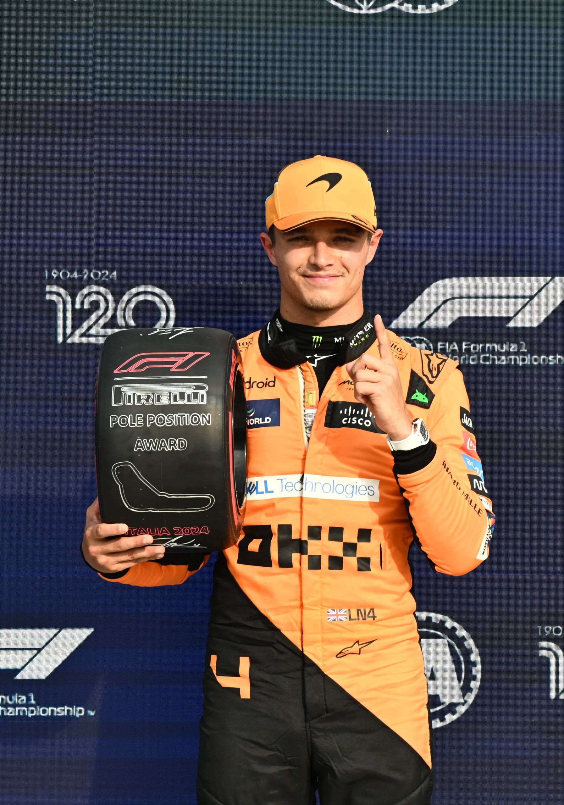 Lando Norris, Mclaren F1 Team, With His Pirelli Pole Position Award