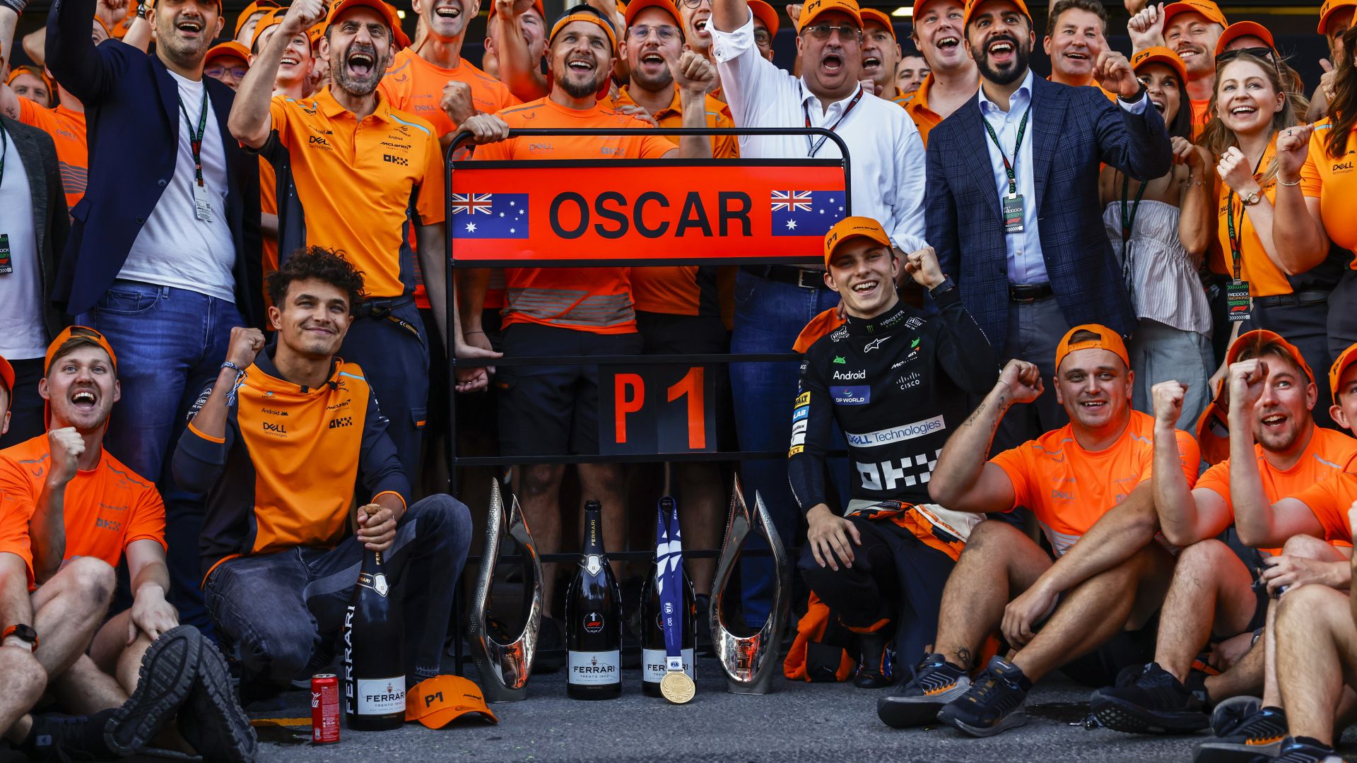 The Mclaren Team Celebrate The Race Win Of Oscar Piastri, Mclaren F1 Team