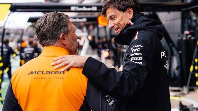 2024 British Grand Prix, Sunday - Zak Brown and Toto Wolff