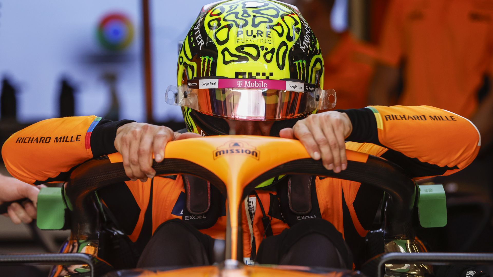 Lando Norris, Mclaren F1 Team, Settles Into The Car