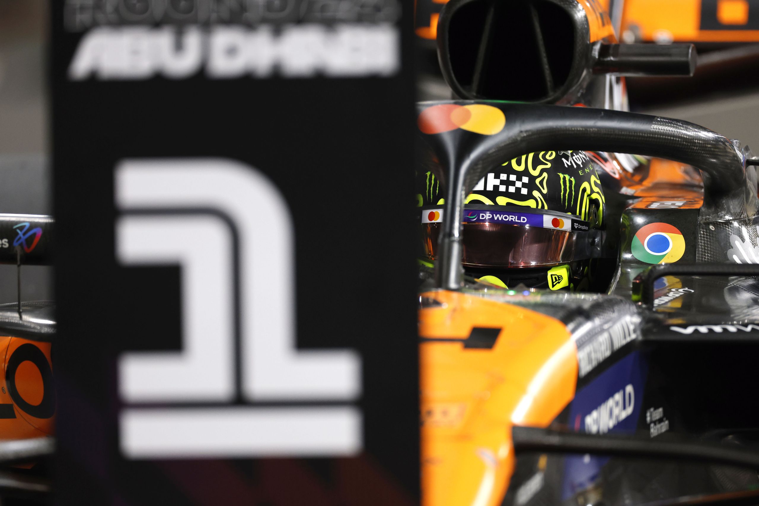 Pole Man Lando Norris, Mclaren Mcl38, Arrives In Parc Ferme