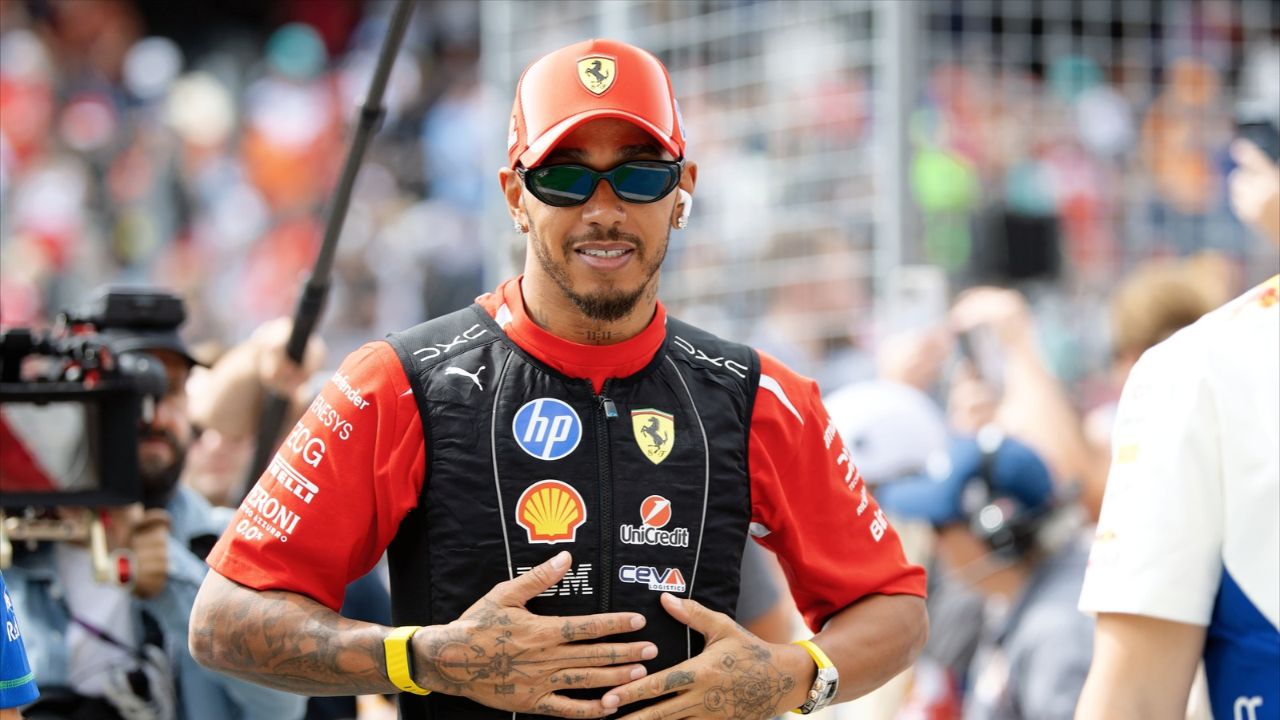Image of Lewis Hamilton after the drivers' parade at the United States Grand Prix